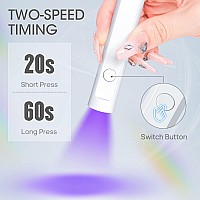 Mlogiroa Mini Uv Nail Lamp For Gel Nails Handheld Uv Light For Nails Portable Led Nail Lamp 3W Nail Dryer For Curing Gel Polish