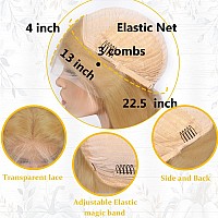 Azkiu Honey Blonde Lace Front Wigs Human Hair 13X4 Body Wave 27 Hd Transparent Lace Front Wig Human Hair Pre Plucked With Baby