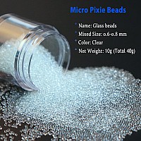 Mini Nail Rhinestones Clear Glass Pixie Crystals For Nails White Caviar Beads Long Lasting Shine Nail Crystals