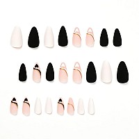 24 Pcs Coffin Press On Nails Long Sunjasmine Fake Nails Glue On Nails Glossy False Nails With Glue Acrylic Nails For Women An