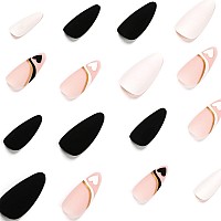 24 Pcs Coffin Press On Nails Long Sunjasmine Fake Nails Glue On Nails Glossy False Nails With Glue Acrylic Nails For Women An