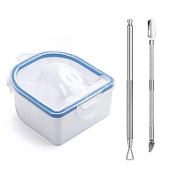 Nail Soaking Bowl Soak Off Gel Polish Dip Powder Remover Manicure Bowl With Triangle Cuticle Peeler And Stainless Steel Cuticle