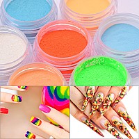 Duufin 54 Colors Nail Pigment Powder Colorful Luminous Powder Iridescent Glitter Pearlescent Highgloss Halo Powder Pigments For