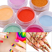 Duufin 36 Colors Nail Pigment Powder Colorful Luminous Powder Iridescent Glitter Pearlescent Highgloss Halo Powder Pigments For