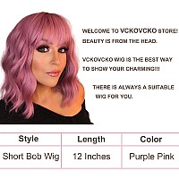 Vckovcko Ombre 3 Tone Color Curly Bob Wig With Air Bangs Natural Curly Wavy Short Bob Wigs Womens Shoulder Length Wigs Syntheti