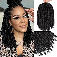 Wignee 9 Packs 108 Strands Passion Twist Hair 10 Inches Pre Looped Passion Twist Crochet Hair For Black Women Natural Black Locs