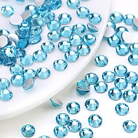 1300Pcs Aquamarine Nail Rhinestones Water Blue Rhinestones For Nails 60 Multi Shapes Big Gems 1240 Flatback Round Beads K9 Glas