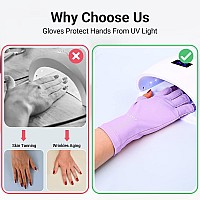 Airsee Breathing Uv Gloves For Nail Gelprofessional Upf50 Protection Gloves For Uv Lamp Ice Silk Cloudy Soft Fingerless Glove