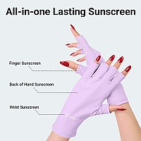 Airsee Breathing Uv Gloves For Nail Gelprofessional Upf50 Protection Gloves For Uv Lamp Ice Silk Cloudy Soft Fingerless Glove