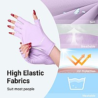 Airsee Breathing Uv Gloves For Nail Gelprofessional Upf50 Protection Gloves For Uv Lamp Ice Silk Cloudy Soft Fingerless Glove