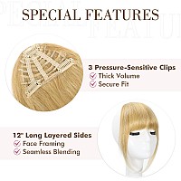 Reecho Bangs Hair Clip In Bangs 100 Real Human Hair 3 Secure Clips In Blunt Cut Full Fringe French Bangs Natural Thick Volume