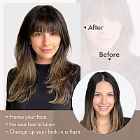 Reecho Bangs Hair Clip In Bangs 100 Real Human Hair 3 Secure Clips In Blunt Cut Full Fringe French Bangs Natural Thick Volume