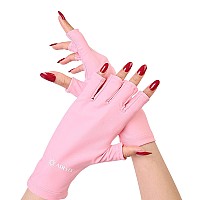 Airsee Breathing Uv Gloves For Nail Gelprofessional Upf50 Protection Gloves For Uv Lamp Ice Silk Cloudy Soft Fingerless Glove