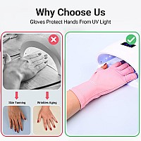 Airsee Breathing Uv Gloves For Nail Gelprofessional Upf50 Protection Gloves For Uv Lamp Ice Silk Cloudy Soft Fingerless Glove