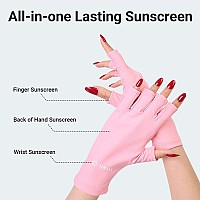 Airsee Breathing Uv Gloves For Nail Gelprofessional Upf50 Protection Gloves For Uv Lamp Ice Silk Cloudy Soft Fingerless Glove