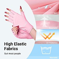 Airsee Breathing Uv Gloves For Nail Gelprofessional Upf50 Protection Gloves For Uv Lamp Ice Silk Cloudy Soft Fingerless Glove