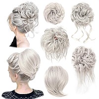 Hslhdi Messy Hair Bun Hairpiece For Women Short Bun Tousled Synthetic Elastic Scrunchies 1 Count 4502