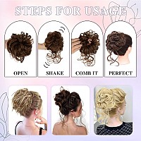 Hslhdi Messy Hair Bun Hairpiece For Women Short Bun Tousled Synthetic Elastic Scrunchies 1 Count 4502