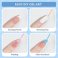 Gaoy Gel Polish Nail Art Gel Liner Set 12 Colors Gel X Nail Paint Kit Of White Pink For Nail Design Diy Manicure And Pedicure A