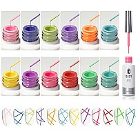 Gaoy Gel Polish Nail Art Gel Liner Set 12 Colors Rainbow Gel X Nail Paint Kit Of Pink Red For Nail Design Diy Manicure And Pedi