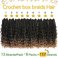 Fulcrum Goddess Box Braids Crochet Hair 12 Inch 9 Packs Box Braids Crochet Hair For Women Crochet Braids With Curly Ends 12In