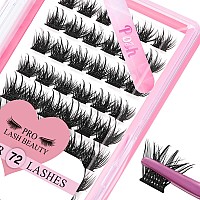 Lash Clusters, 72 Pcs Individual Cluster Lashes DIY Lash Extension 10-16mm Eyelash Clusters Volume Wispy Lashes Super Thin Band Reusable Soft & Comfortable(Posh,C-8-16mix)