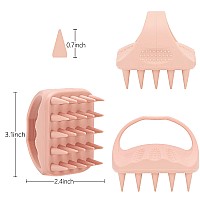 Btyms 2 Pcs Solid Sillicone Scalp Massager Hair Shampoo Brush Scalp Scrubber Exfoliating Brush Hair Washing Brush Head Scrubber