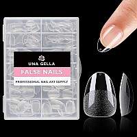 Una Gella Extra Short Almond Nail Tips Full Cover 216Pcs Gel X Nail Tips Short Almond Shaped Nails Tips Soft Gelly Gel Clear Fak