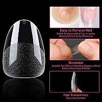 Una Gella Extra Short Almond Nail Tips Full Cover 216Pcs Gel X Nail Tips Short Almond Shaped Nails Tips Soft Gelly Gel Clear Fak