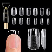 Una Gella Short Square Nail Tips With Glue Gel Curing Needed Soft Gel Nail Tips With Soft Gel Tips Glue Kit For Short Square Gel