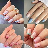 Una Gella Short Square Nail Tips With Glue Gel Curing Needed Soft Gel Nail Tips With Soft Gel Tips Glue Kit For Short Square Gel