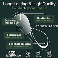 Una Gella Short Square Nail Tips With Glue Gel Curing Needed Soft Gel Nail Tips With Soft Gel Tips Glue Kit For Short Square Gel