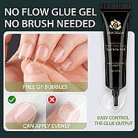 Una Gella Short Square Nail Tips With Glue Gel Curing Needed Soft Gel Nail Tips With Soft Gel Tips Glue Kit For Short Square Gel