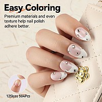 Una Gella Short Almond Nail Tips 504Pcs Preshape Short Almond Gel X Nail Tips 12 Sizes Short Almond Press On Nails Soft Gel Acr