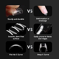 Una Gella Short Coffin Nail Tips 216Pcs Short Coffin Gel X Nail Tips 12 Sizes Short Coffin Full Cover Nail Tips Soft Gel Clear F