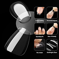 Una Gella Short Coffin Nail Tips 216Pcs Short Coffin Gel X Nail Tips 12 Sizes Short Coffin Full Cover Nail Tips Soft Gel Clear F