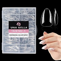 Una Gella Short Almond Nail Tips Preshape Short Almond Gel X Nail Tips 216Pcs Short Almond Press On Nails 12 Sizes Soft Gel Acr