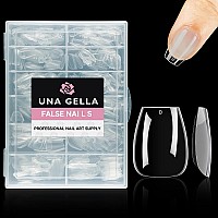 Una Gella Extra Short Coffin Nail Tips 504Pcs Extra Short Coffin Gel X Nail Tips 12 Sizes Coffin Press On Nails Full Cover Nail