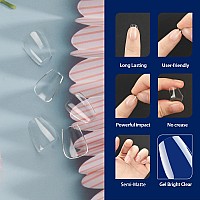 Una Gella Extra Short Coffin Nail Tips 504Pcs Extra Short Coffin Gel X Nail Tips 12 Sizes Coffin Press On Nails Full Cover Nail