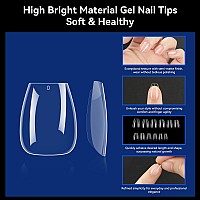 Una Gella Extra Short Coffin Nail Tips 504Pcs Extra Short Coffin Gel X Nail Tips 12 Sizes Coffin Press On Nails Full Cover Nail