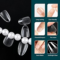 Una Gella Almond Oval Short Nail Tips 640Pcs Short Round Press On Nails Preshape Short Gel X Nail Tips Oval Full Cover Short Ov