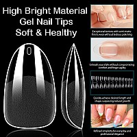 Una Gella Almond Oval Short Nail Tips 640Pcs Short Round Press On Nails Preshape Short Gel X Nail Tips Oval Full Cover Short Ov