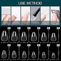 Una Gella Almond Oval Short Nail Tips 640Pcs Short Round Press On Nails Preshape Short Gel X Nail Tips Oval Full Cover Short Ov