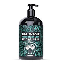 Ballsy Giveasack Charcoal Body Wash For Men 16 Oz With Pump Mint Mandarin Moisturizing Mens Bodywash With Coconut Oil