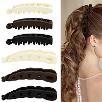 Hapdoo Mixed Hair Clips Matte Banana Style For Thick Or Thin Hair Strong Hold Ponytail Bun Holders Jaw Clips And Barrettes Fo