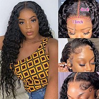 Kdmidun Deep Wave Lace Front Wigs Human Hair For Women 13X4 Hd Transparent Lace Frontal Wigs Pre Plukced Natural Color Brazilian