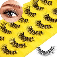 Fluffy Lashes Clear Band False Eyelashes Natural Look Wispy Faux Mink Lashes Doll Invisible Band Lashes Pack By Kiromiro