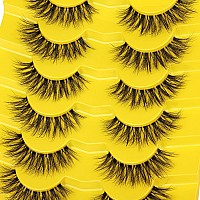 Fluffy Lashes Clear Band False Eyelashes Natural Look Wispy Faux Mink Lashes Doll Invisible Band Lashes Pack By Kiromiro