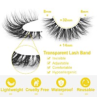 Fluffy Lashes Clear Band False Eyelashes Natural Look Wispy Faux Mink Lashes Doll Invisible Band Lashes Pack By Kiromiro