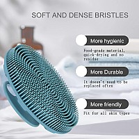 Innerneed Foodgrade Soft Silicone Body Scrubber Shower Brush With Handheld Facial Cleansing Skin Brush With Scalp Massager Sh